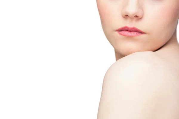 Low part of gorgeous models face — Stock Photo, Image