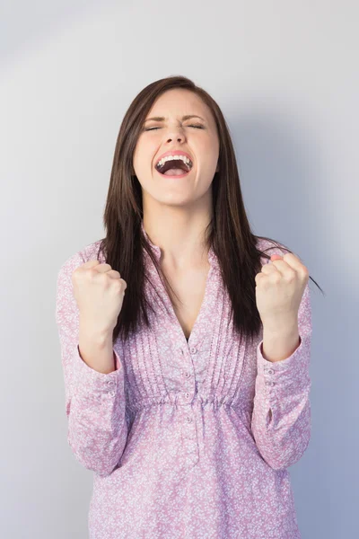 Successful classy brunette posing — Stock Photo, Image