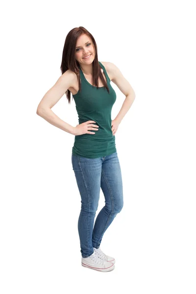 Cheerful casual woman posing — Stock Photo, Image