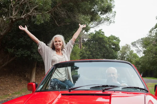 Ältere Pärchen, die eine Fahrt zusammen — Stockfoto