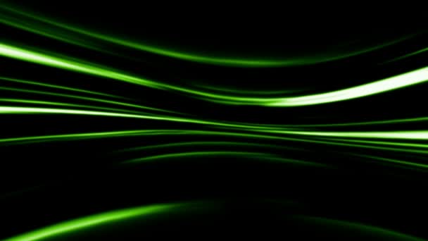 黒の背景に抽象的なグリーン ライン — ストック動画