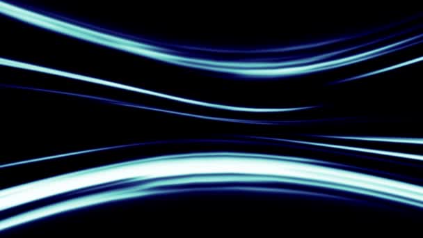 Lignes bleues abstraites sur fond noir — Video