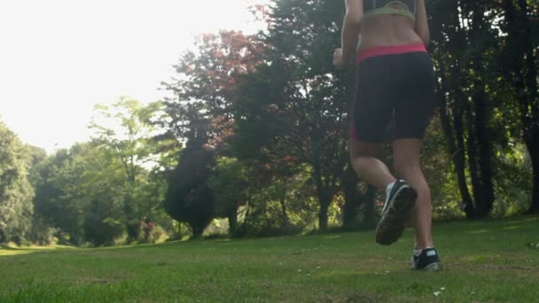 Athletic sporty woman running — Stock Video