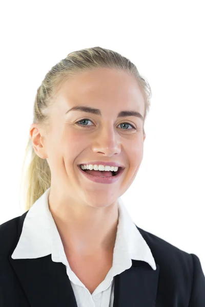 Porträtt av glad ung affärskvinna — Stockfoto