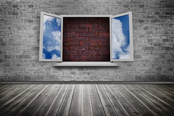 Open window on wall — Stock Photo, Image