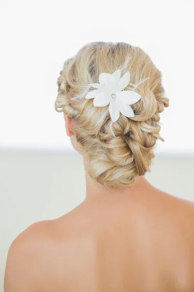 Rear view of young blonde bride Stock Photo