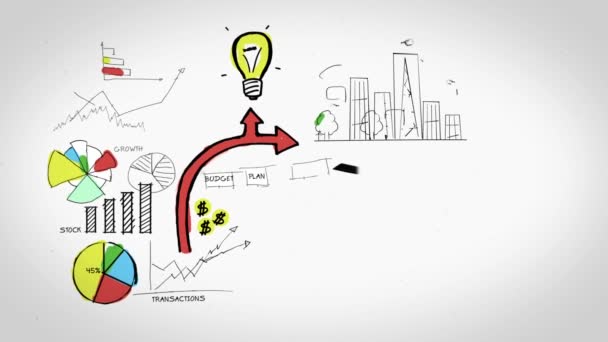 Animation on business growth and development — Stock Video