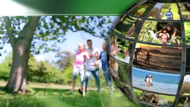 Vídeo sobre a família brincando ao ar livre — Vídeo de Stock