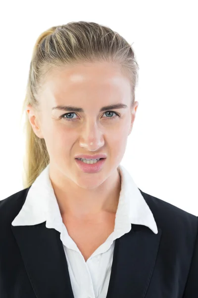 Retrato de una joven empresaria irritada — Foto de Stock