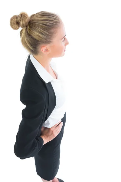High angle profile view of attractive young business woman posing — Stock Photo, Image