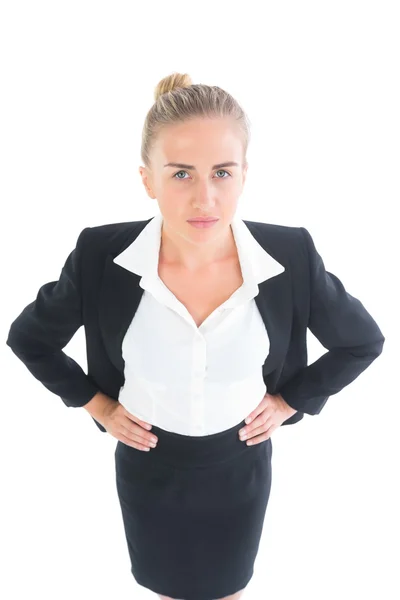 High angle front view of serious young businesswoman posing — Stock Photo, Image