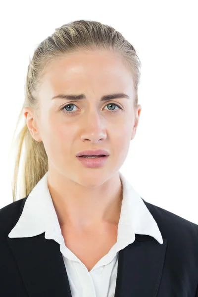 Portrait of upset young businesswoman — Stock Photo, Image