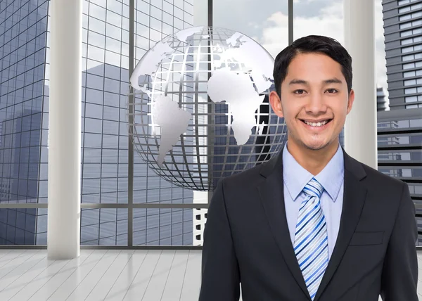 Sammansatt bild av leende asiatisk affärsman — Stockfoto