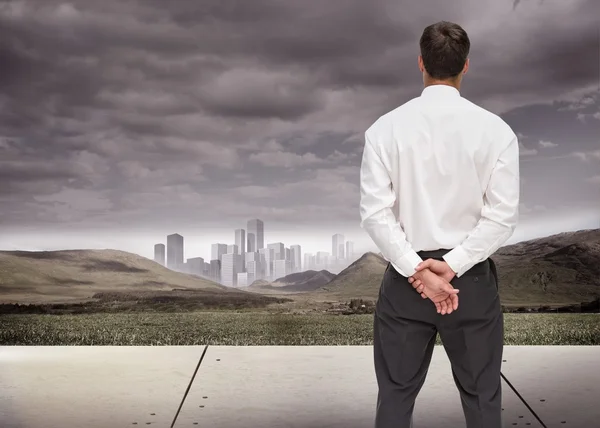 Businessman turning his back to camera — Stock Photo, Image