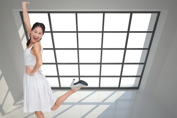 Happy and classy brunette posing — Stock Photo, Image