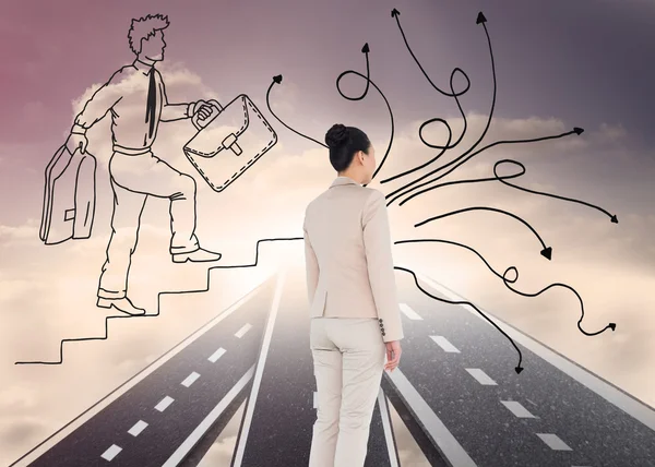 Composite image of unsmiling asian businesswoman — Stock Photo, Image