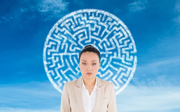 Compuesto imagen de unsmiling asiático mujer de negocios — Foto de Stock