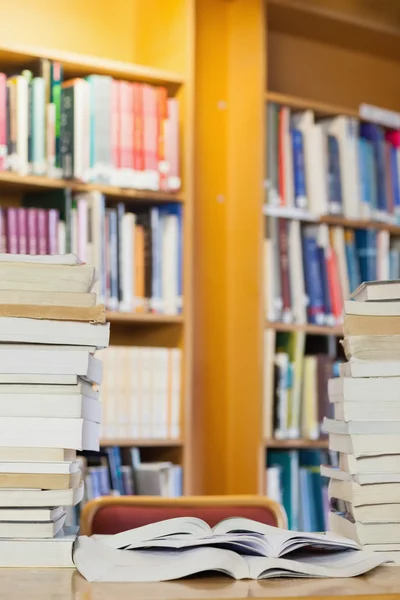 Piles of books on desk — Stock Photo, Image