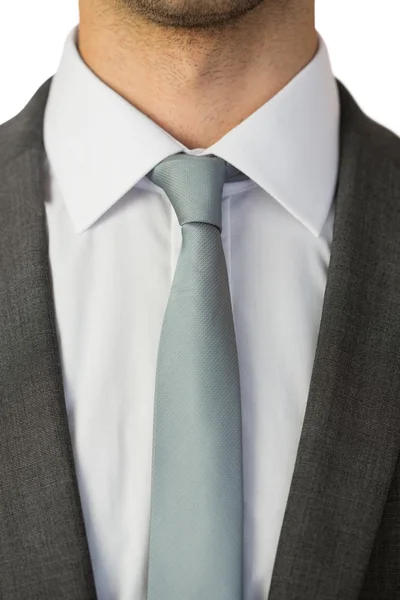 Κοντινό πλάνο επιχειρηματίας φορώντας μια γραβάτα και το σακάκι — Φωτογραφία Αρχείου