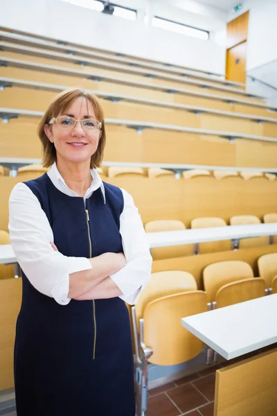 Elegant teacher standing in the lecture hall — Stock Photo, Image