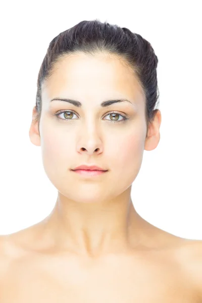 Serious lovely woman looking at camera — Stock Photo, Image