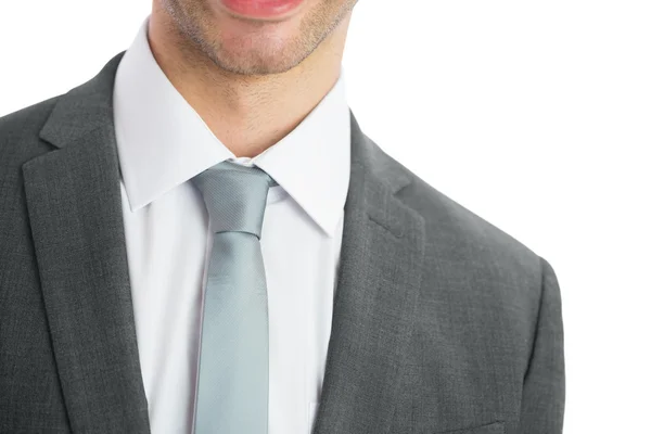 Mid section of businessman wearing blue tie — Stock Photo, Image