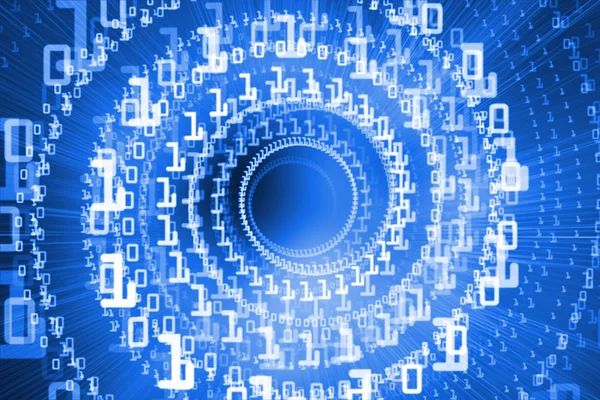 Heldere futuristische binaire code spiraal — Stockfoto
