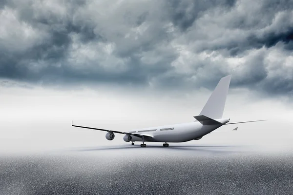 3D plane standing on the ground — Stock Photo, Image