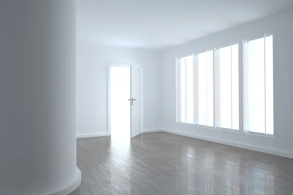 Heller Raum mit Fenstern — Stockfoto