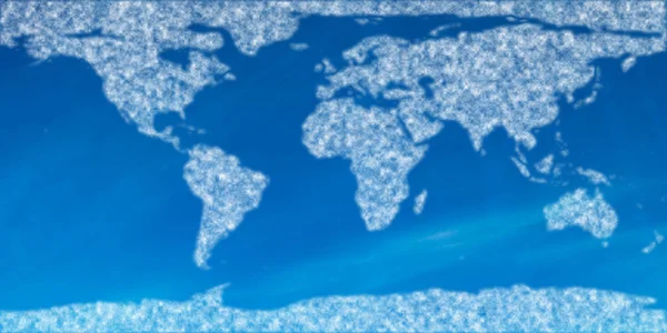 Mapa do mundo gerado digitalmente no céu — Fotografia de Stock