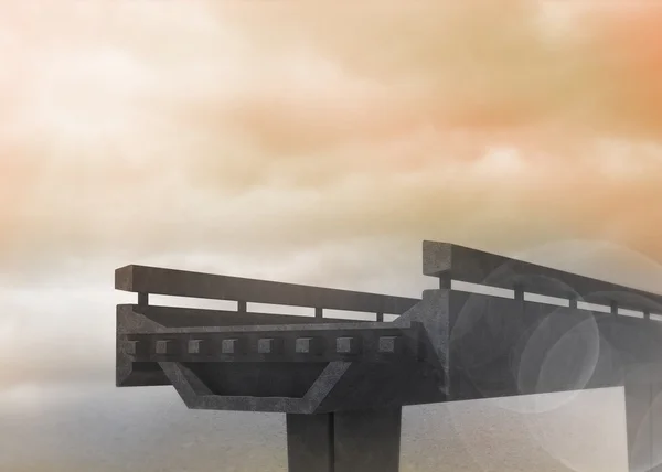 Połowie gotowy most w niebo — Zdjęcie stockowe