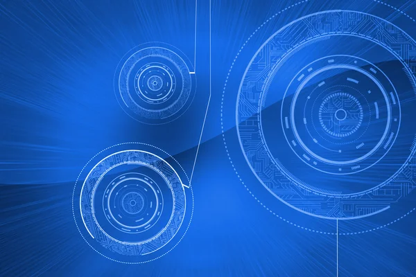 Futuristic glowing blue circles — Stock Photo, Image