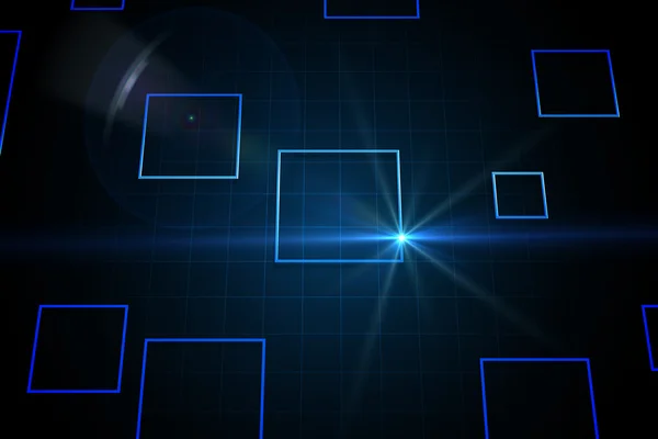 Black background with blue squares — Stock Photo, Image