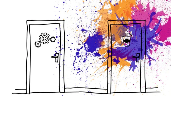 Two doors over splashes — Stock Photo, Image