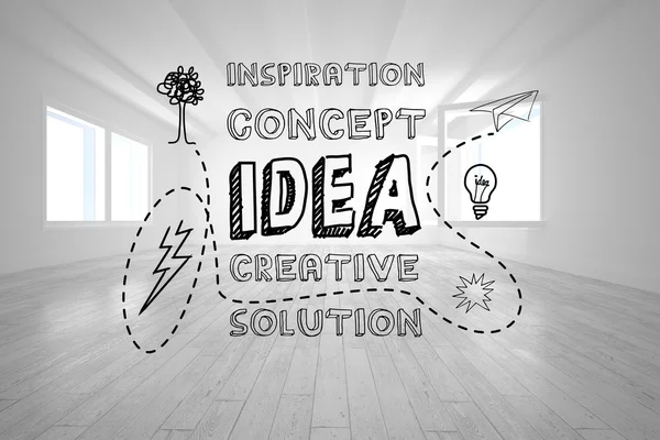 Idea graphic in bright room — Stock Photo, Image