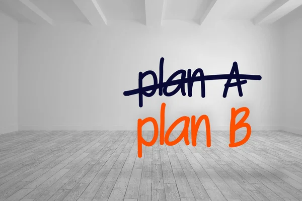 Plan a crossed out and plan b written in bright room — Stock Photo, Image