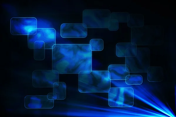 Blue squares on black background — Stock Photo, Image