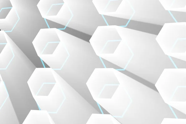 Hexagones blancs futuristes — Photo