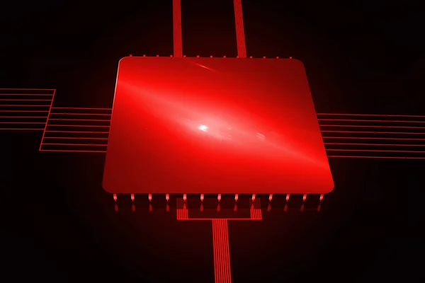 Shiny red square on black background — Stock Photo, Image