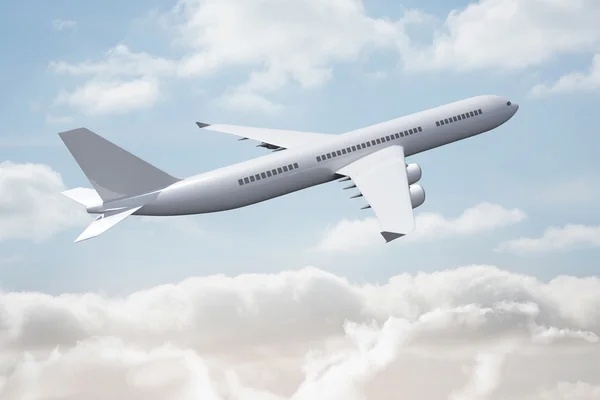Avion 3D volant dans le ciel — Photo