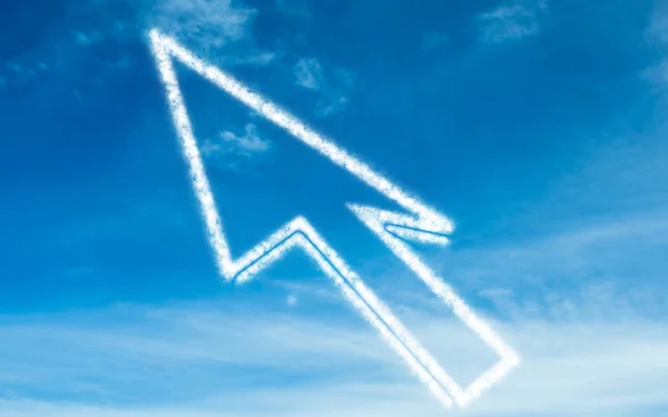 White arrow in the sky — Stock Photo, Image