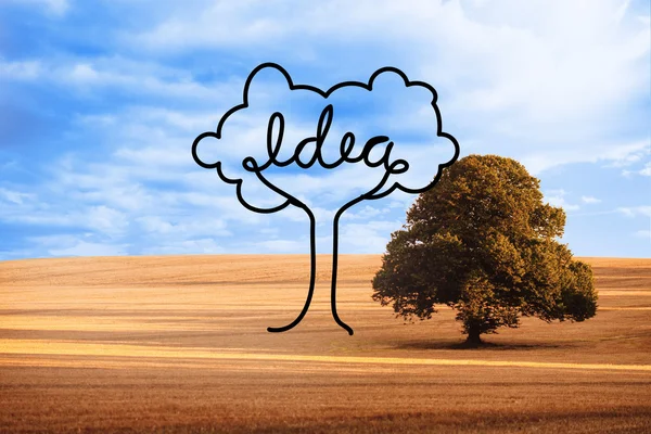 Idea tree over countryside — Stock Photo, Image
