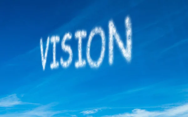 Vision written in white in sky — Stock Photo, Image