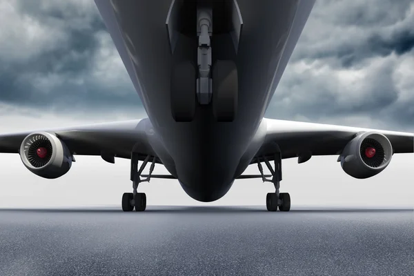 3D uçak duran yere — Stok fotoğraf