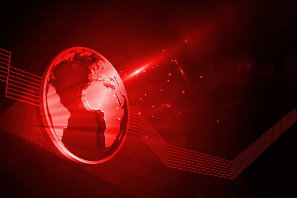 Siyah arka plan üzerine parlak kırmızı Küre — Stok fotoğraf