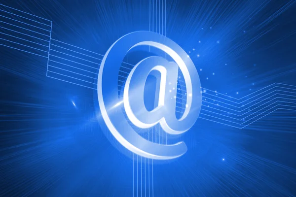 At sign on blue background — Stock Photo, Image