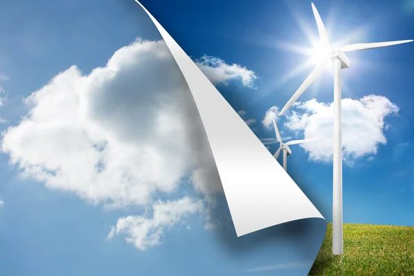 Sky background over turbine background — Stock Photo, Image