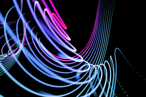 Glowing lines on black background — Stock Photo, Image