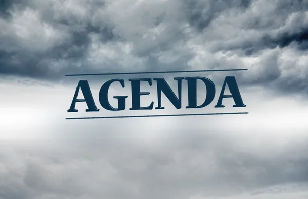 Agenda scritta sullo sfondo del cielo — Foto Stock