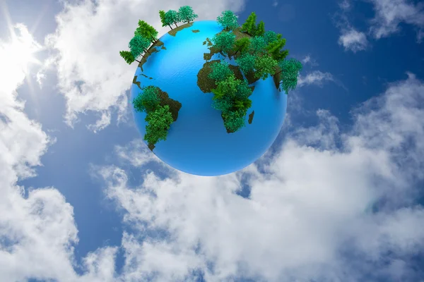 Digitally generated earth floating in air — Stock Photo, Image